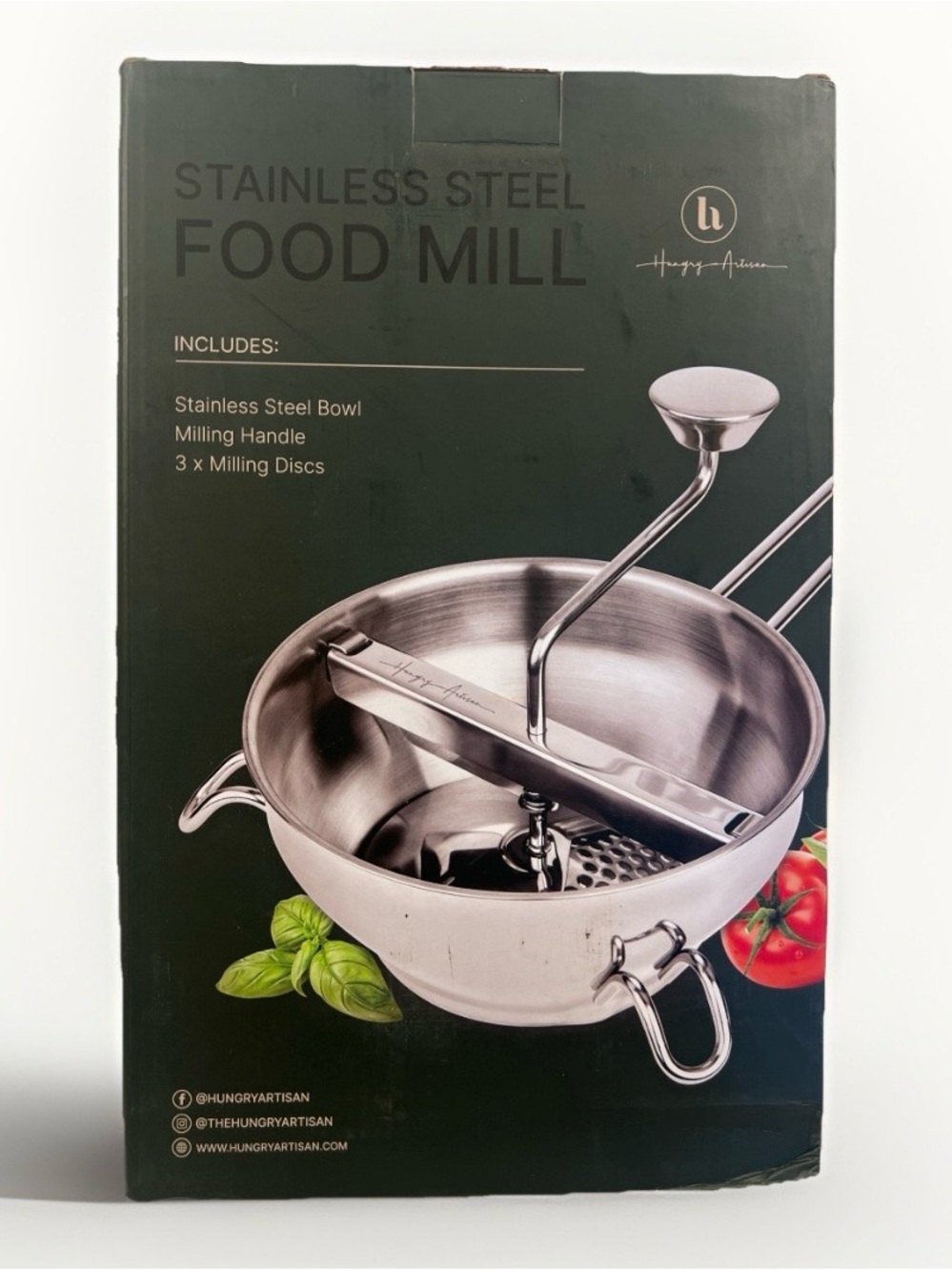 Hungry Artisan Stainless Steel Manual Food Mill with Handle & 3 Discs NEW - Picture 9 of 12